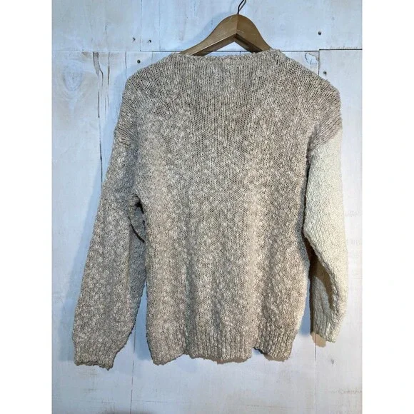 Vintage Bonnie & Bill Sweater Women Small Beige Floral Applique Pullover Cottage - Picture 8 of 10